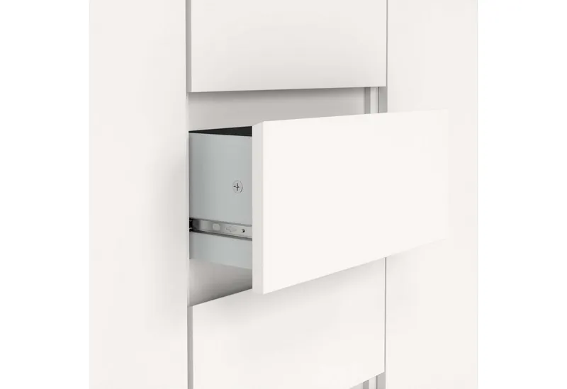 Home affaire Kommode Naia - 4 Schubladen & 2 Türen, grifflose Front, Made in Denmark (Breite: 121 cm, in mehreren Farben), Sideboard, skandinavisches & modernes Design mit viel Stauraum, Weiß, – Produktbild 6 von 8