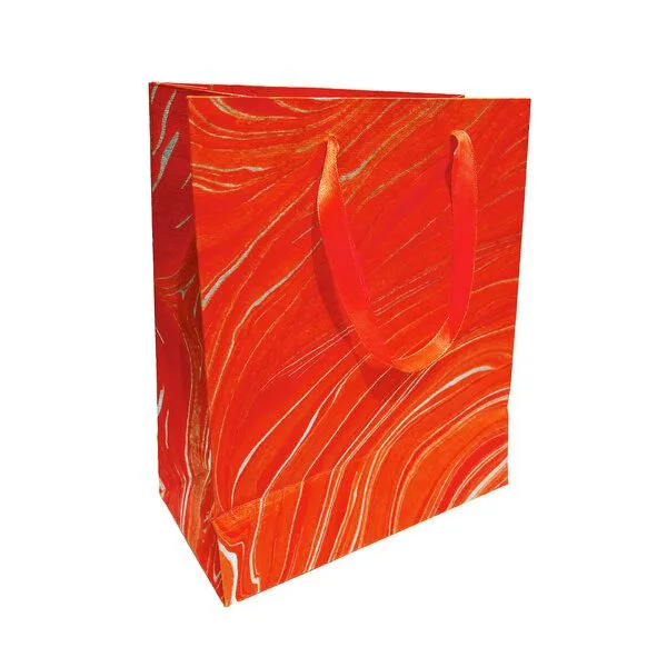 Sundara Sundara Geschenktasche marmoriertes, handgeschöpftes Papier, Rot, – Produktbild 1 von 2