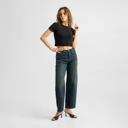 DAWN ASH Barrel Leg Minimal Stretch - Cutline - Dark Vintage Blue - Dark Vintage Blue / 30 / 30 – Produktbild 1 von 1