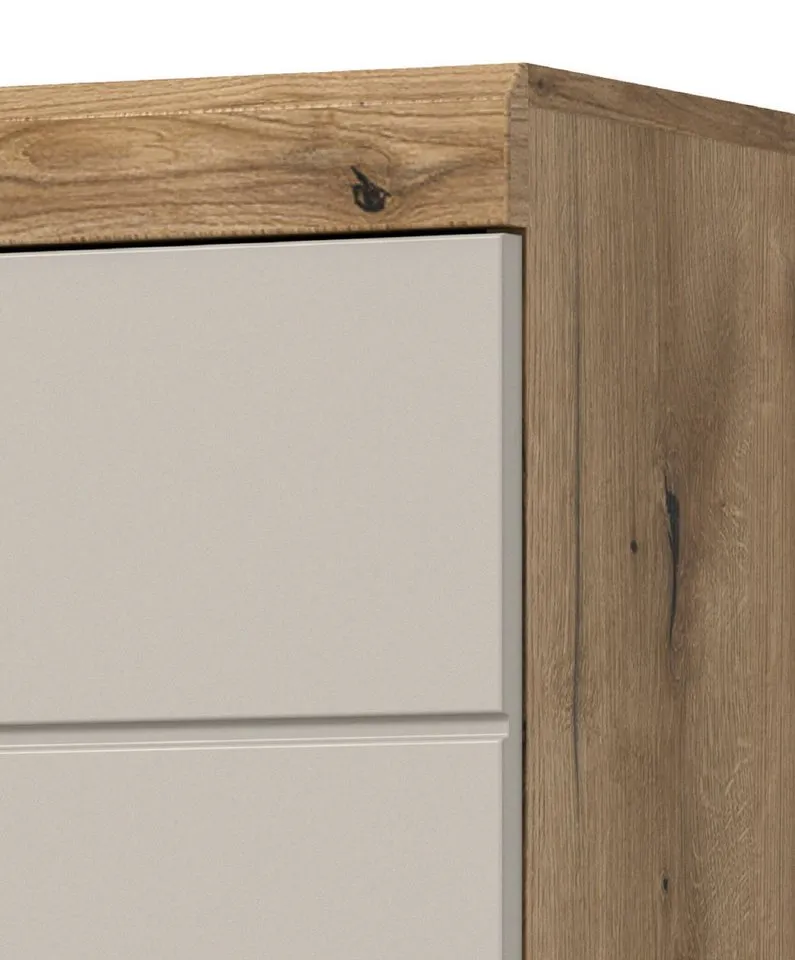 Inn.Furn Waschmaschinenumbauschrank Shawn (Waschmaschinenschrank in Eiche und Sand / Kaschmir, 2-türig, 64 x 191 cm) mit viel Stauraum, Beige, – Produktbild 1 von 5