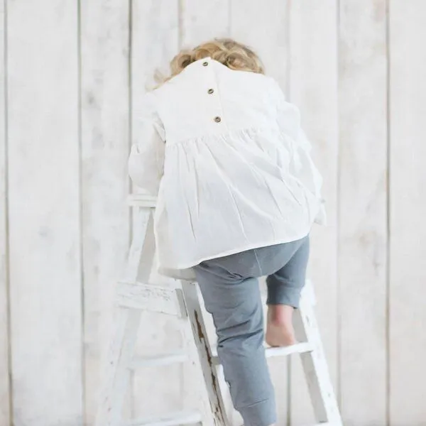 OrganicEra OrganicEra Bio Vual Baby Mädchen Bluse, Weiß – Produktbild 3 von 3