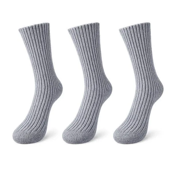 Bruno Barella Bruno Barella Damen Socken aus feiner Lammwolle – 3er-Pack, Perlgrau, – Produktbild 1 von 2