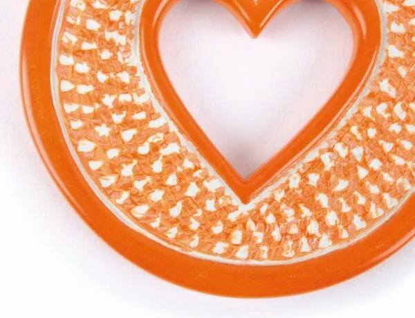 El Puente El Puente Hängedeko "Herz" | Fair Trade & Handmade aus Kenia, Orange, – Produktbild 1 von 2