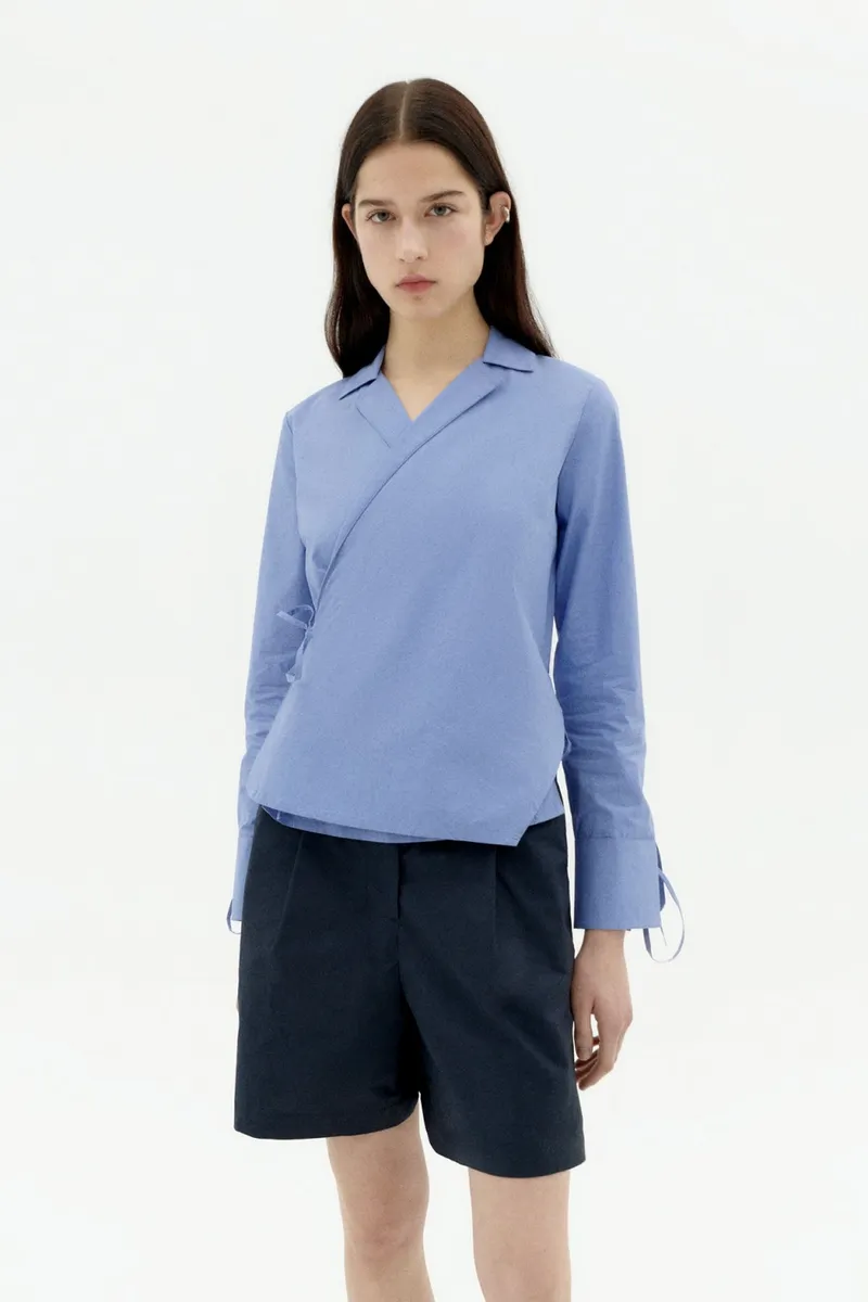 thinking mu Thinking MU Damen vegan Bluse Lenie Blau, Blau, – Produktbild 2 von 2