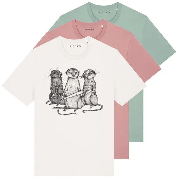 LIGARTI LIGARTI T-Shirt – Erdmann Gang, Cremeweiß, – Produktbild 3 von 5
