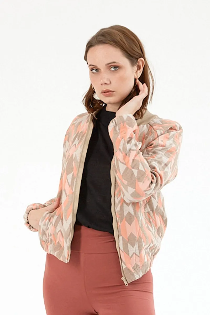 WiDDA WiDDA Damen vegan Jacke Mia Mit Ethnomuster Beige, Beige, – Produktbild 2 von 2