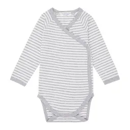 Sense Organics sense-organics Baby Wickelbody Langarm *YGON* grey- stripes I GOTS & Bio I Sense Organics – Produktbild 1 von 1