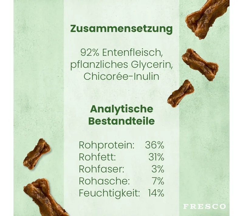 Fresco Dog Martin Rütter Trainingsknöchelchen 1kg Hunde Leckerli, Ente, Snack für: Hunde, Getreidefrei, zuckerfrei, hoher Fleischanteil – Produktbild 4 von 5