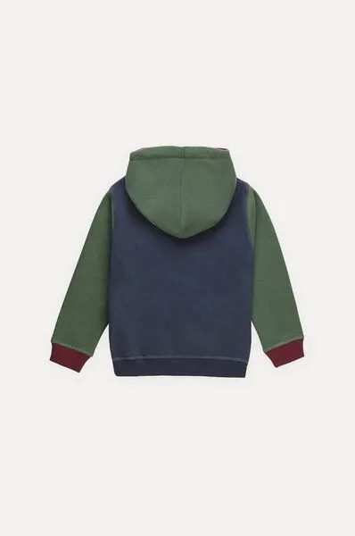 Trendsplant Kid's Color Block Hoodie Trendsplant Blue, Blau, – Produktbild 3 von 4