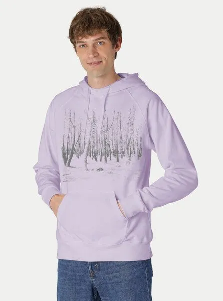 Peaces.bio - handbedruckte Biomode Peaces.bio - handbedruckte Biomode Hoodie Woodland Herren, Lila, – Produktbild 2 von 2