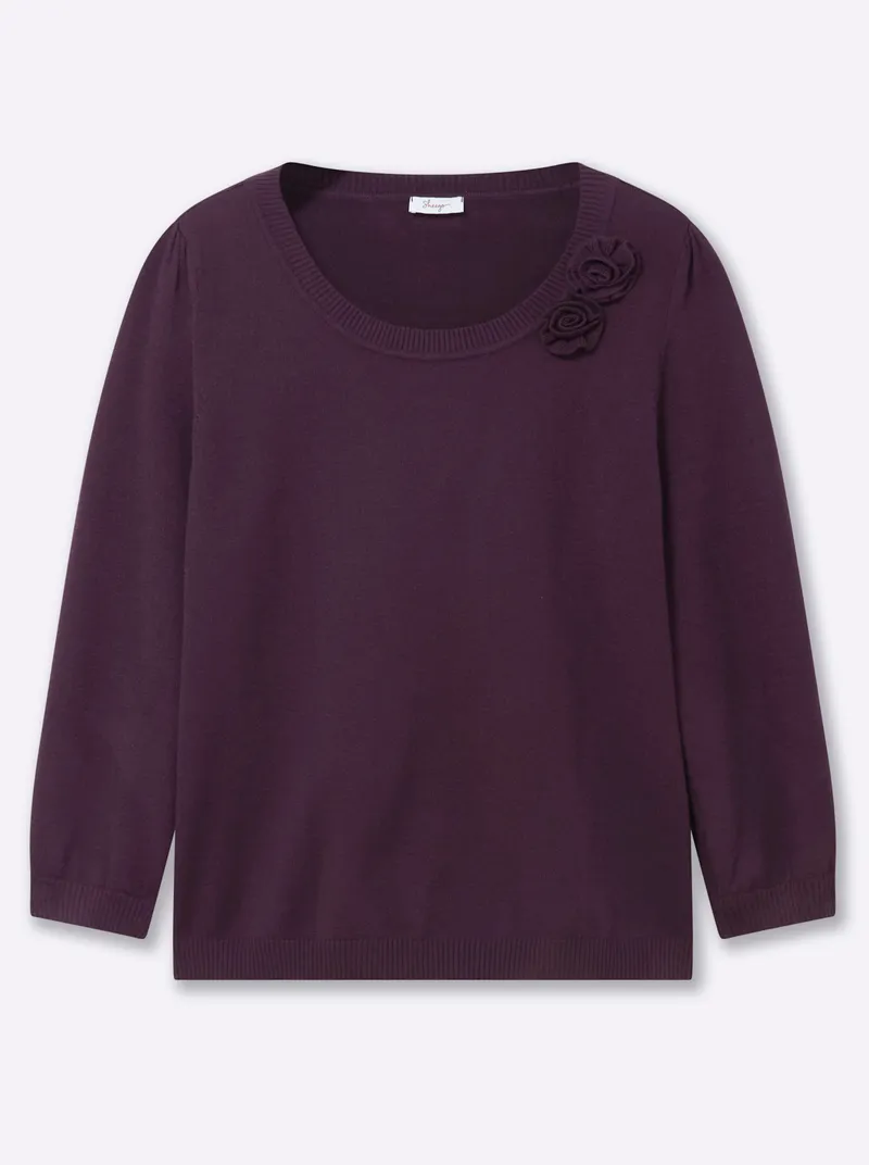 sheego Pullover aubergine, Aubergine, – Produktbild 2 von 2