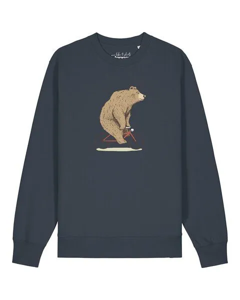 watapparel watapparel Sweatshirt Unisex Fahrradbär, India ink grey, – Produktbild 1 von 2
