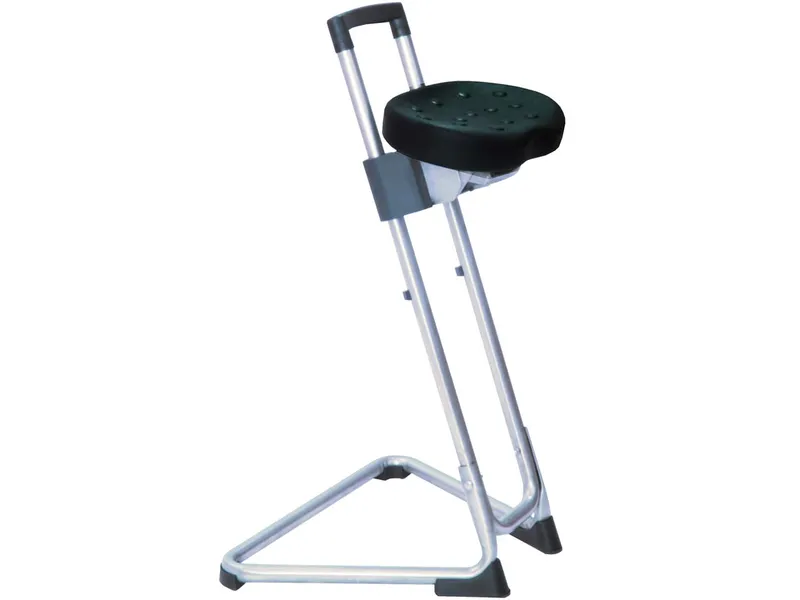 Stehhilfe mit ergonomischer Sitzfläche, Silber, – Produktbild 1 von 1