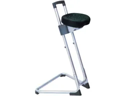 Stehhilfe mit ergonomischer Sitzfläche, silber – Produktbild 1 von 1