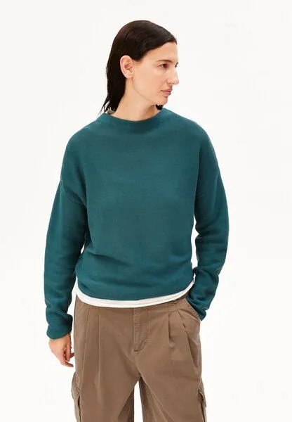 ARMEDANGELS ARMEDANGELS MERINAA LINKS LINKS Damen Strickpullover aus 100% Bio-Baumwolle, Petrol velvet, – Produktbild 1 von 4