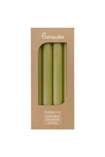 Tranquillo Handgearbeitete Stabkerzen GLUMI green 4er-Set, 20 cm - grün – Produktbild 4 von 4