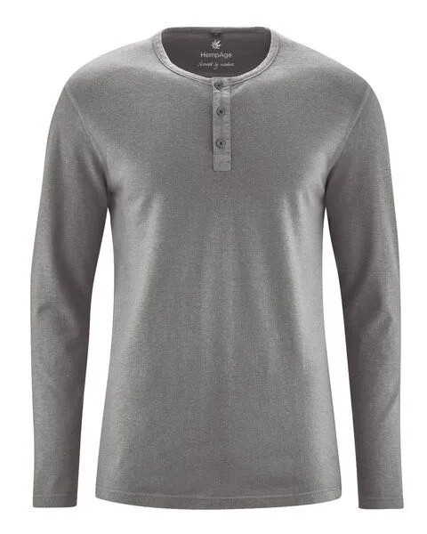HempAge HempAge Herren Langarm-Shirt Hanf/Bio Baumwolle, Taupe, – Produktbild 1 von 3