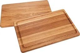 ReineNatur ReineNatur Schneidebrett mit Saftrille aus Eichenholz - Größe: 40x25x2 cm – Produktbild 1 von 1
