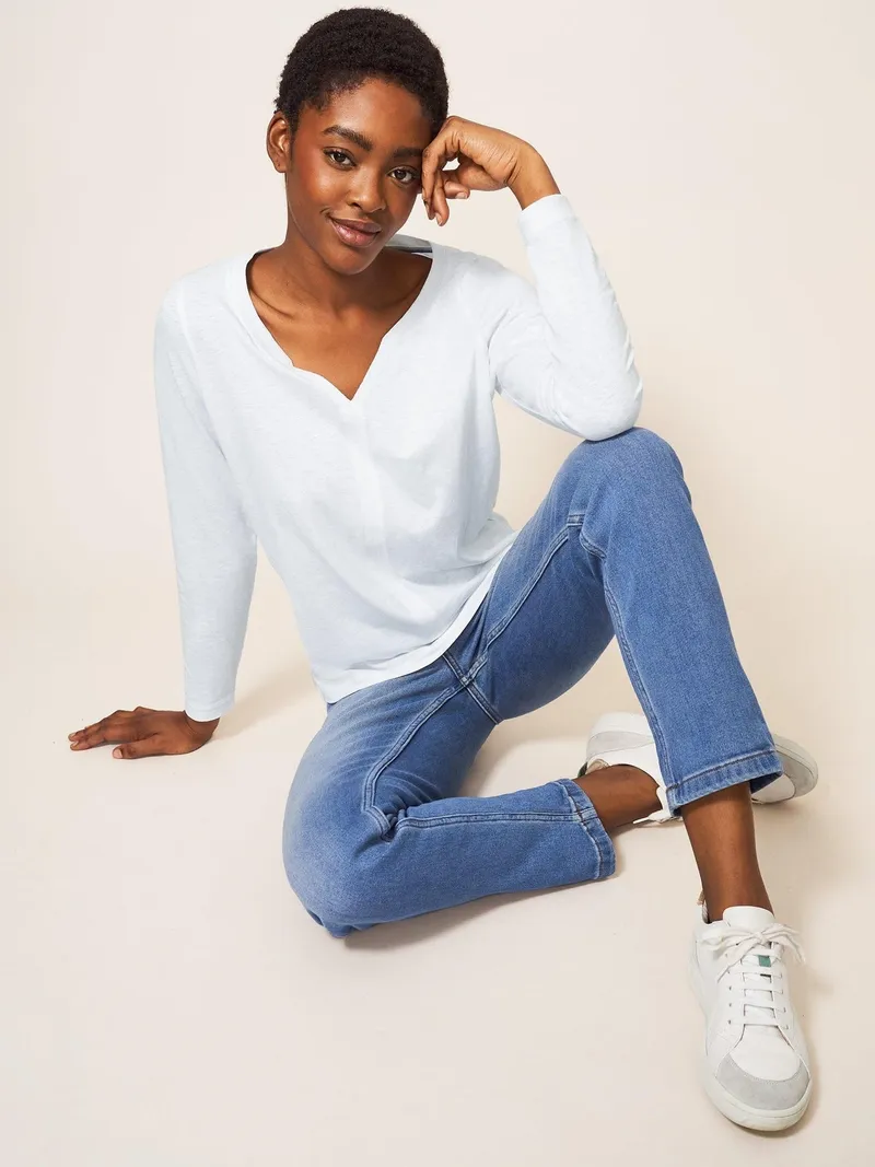 White Stuff Langarmshirt Nelly - 34, Reines weiß, – Produktbild 1 von 4