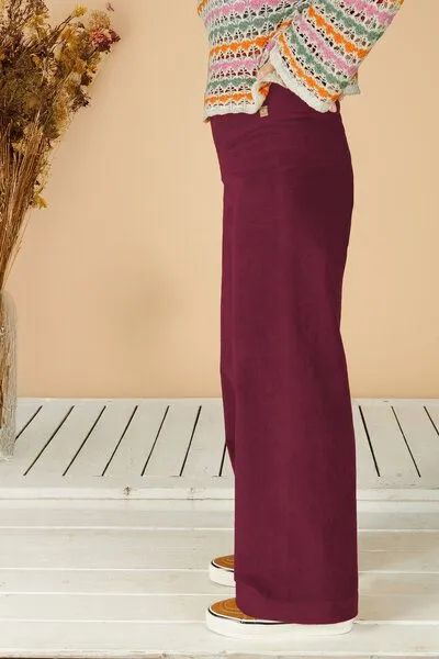 La Gitana La Gitana Damen Cordhose „Lina“ aus Stretch Bio Baumwolle, Passform: Loose Fit, Bordeaux (rot), – Produktbild 3 von 3
