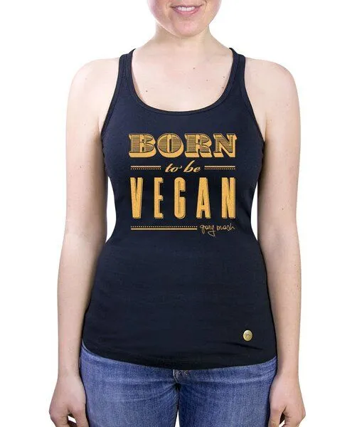 Gary Mash GARY MASH Tanktop Born to be vegan – Produktbild 2 von 4