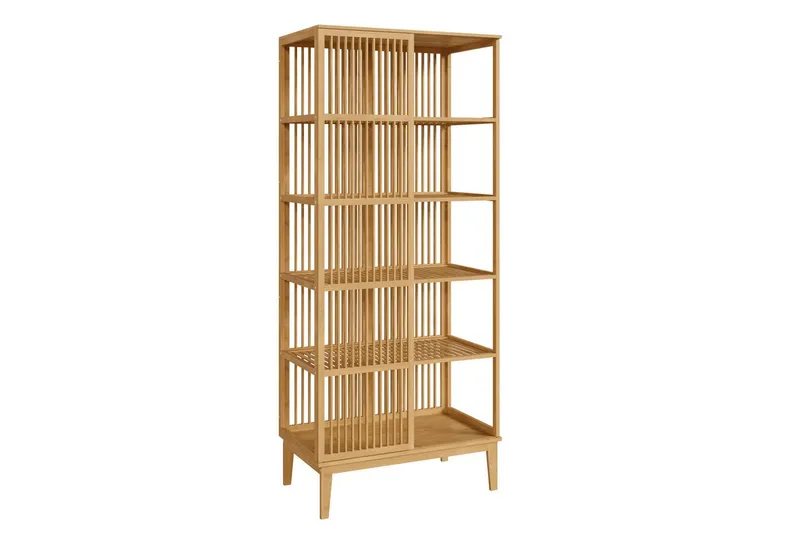 en.casa Standregal, »Trundholm« Bambus-Standregal mit 5 Ablagen, Beige, – Produktbild 2 von 4