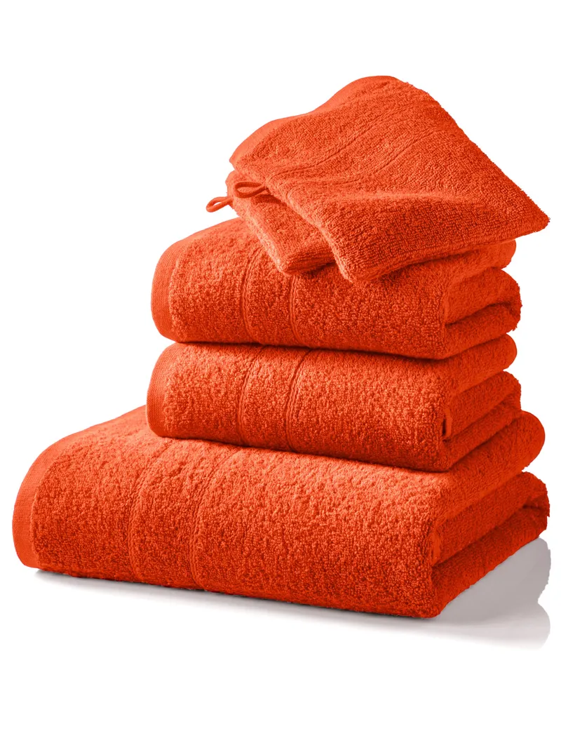 wäschepur Handtuch-Set orange, Orange, – Produktbild 3 von 3