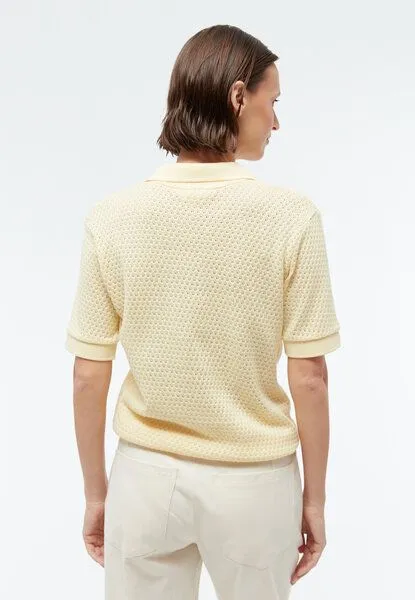 Givn Berlin Givn Berlin Poloshirt Yasmin, Creamy yellow jacquard, – Produktbild 2 von 4