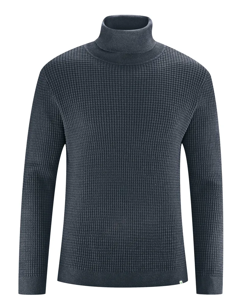 HempAge Hempage Herren vegan Rollkragenpullover Dunkelgrau, Grau, – Produktbild 1 von 2
