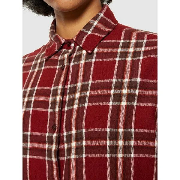 KnowledgeCotton Apparel KnowledgeCotton Apparel Karohemd mit Ballonarmen aus Bio-Baumwolle, Rot (red checked), – Produktbild 3 von 4