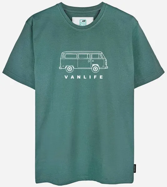 Gary Mash GARY MASH Shirt Vanlife retro aus Biobaumwolle, Blaugrün (grün), – Produktbild 1 von 4
