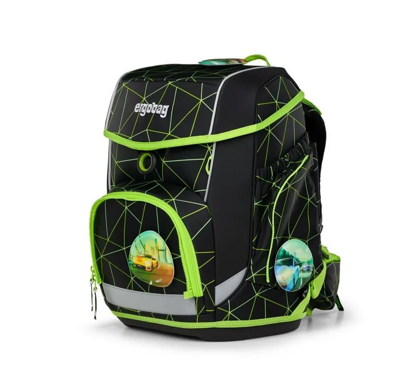 Ergobag Ergobag Schulranzen Cubo (5tlg., inkl. Sportbeutel, Federmäppchen, Schlampermäppchen und Kletties), Cybär race, – Produktbild 5 von 5