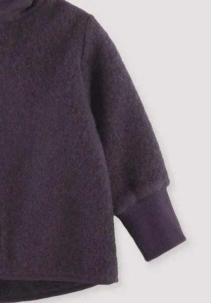 hessnatur hessnatur Wollfleece-Jacke mit Patch aus Bio-Merinowolle, Dunkle traube, – Produktbild 4 von 4