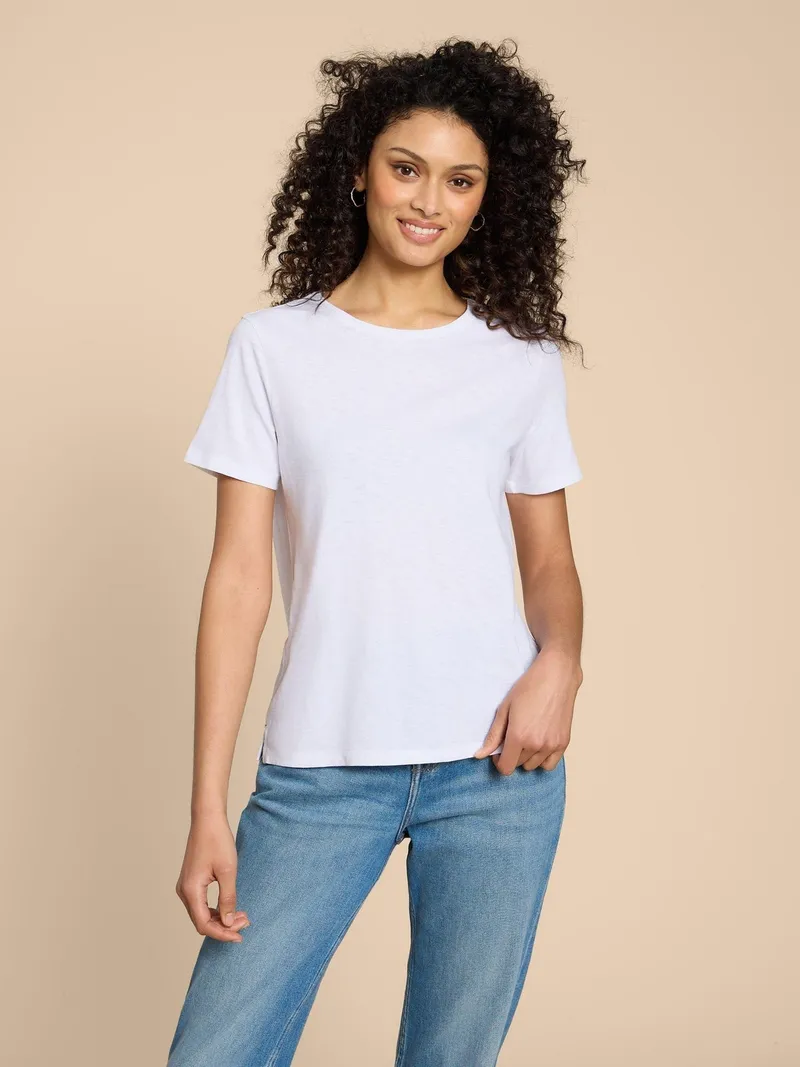 White Stuff Abbie T-Shirt - 50, Reines weiß, – Produktbild 2 von 4