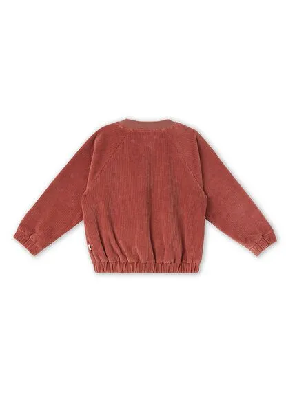 Leela Cotton Leela Cotton Kinder Cord Baseballjacke 100% Bio Baumwolle, Dunkel mauve, – Produktbild 2 von 3