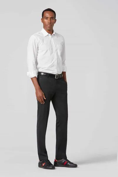 Meyer MEYER Feingabardine Bi-Stretch Chino, Schwarz (schwarz), – Produktbild 2 von 4