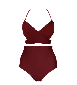 Anekdot Anekdot Damen vegan Versatile Core High Bikini Set Merlot – Produktbild 1 von 1