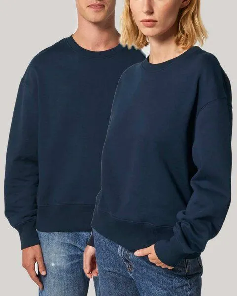 YTWOO YTWOO Lässiges Sweatshirt in Bio-Qualität, Pullover, Sweater, Unisex, Navyblau, – Produktbild 2 von 3