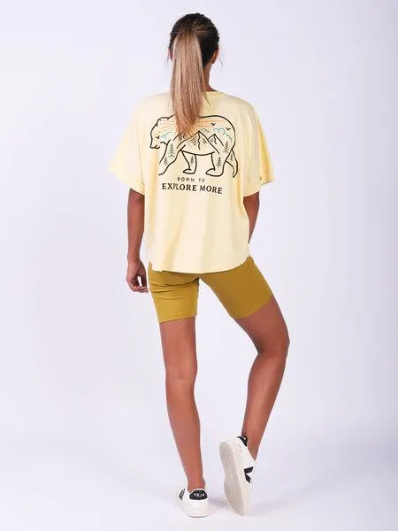 watapparel watapparel Oversize T-Shirt Frauen Born to explore more, Butter, – Produktbild 4 von 4