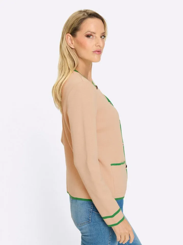 heine heine Strickjacke Strickjacke Langarm Milano-Ripp, Braun, – Produktbild 5 von 5