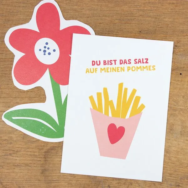 Bow & Hummingbird Bow & Hummingbird Postkarte "Salz auf meinen Pommes" aus Recyclingpapier – Produktbild 2 von 3