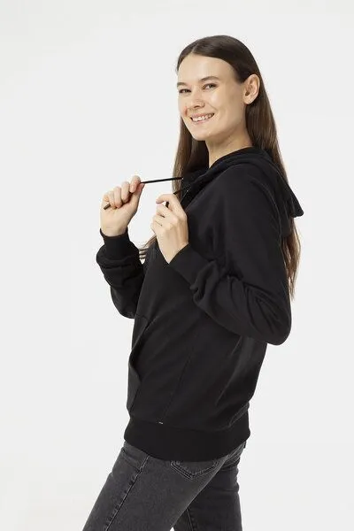 Evermind Evermind Unisex Kapuzenjacke aus Bio-Baumwolle, Schwarz, – Produktbild 3 von 4