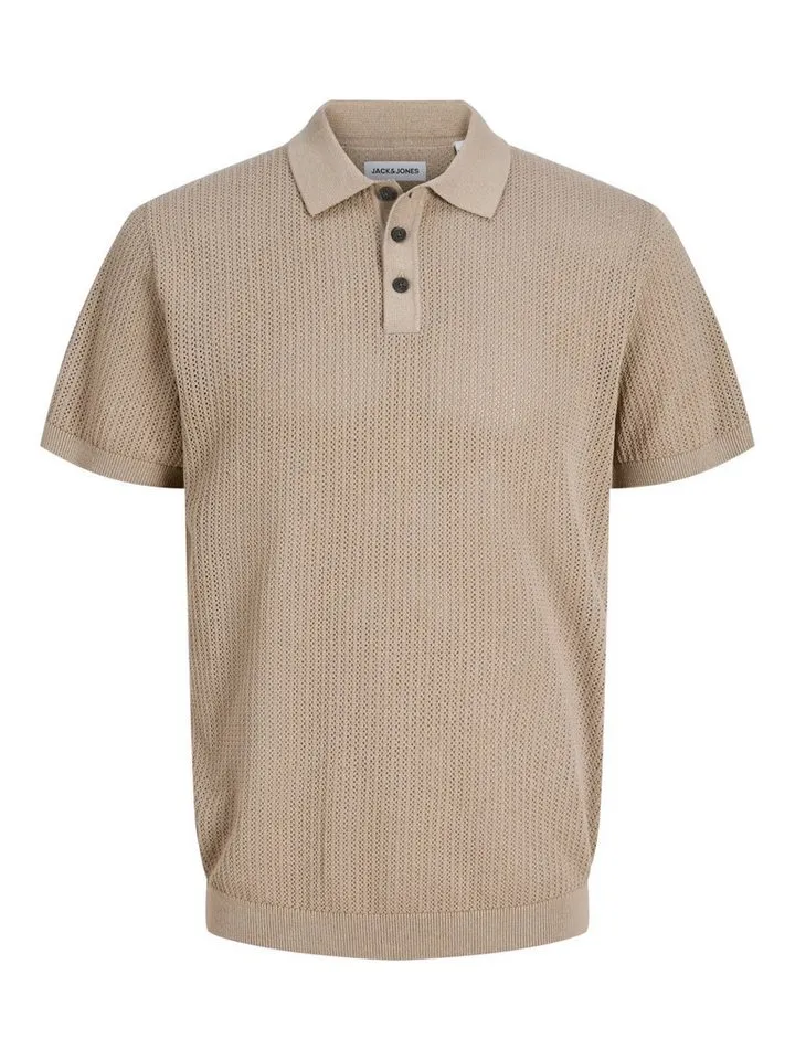 Jack & Jones Junior Poloshirt (1-tlg) Jjjess Knit Polo S/S Mni, Beige, – Produktbild 1 von 1