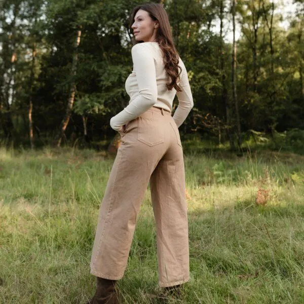 NORDLICHT NORDLICHT Damen Hose LYKKE aus fester Bio-Baumwolle, Hellbraun (braun), – Produktbild 3 von 4