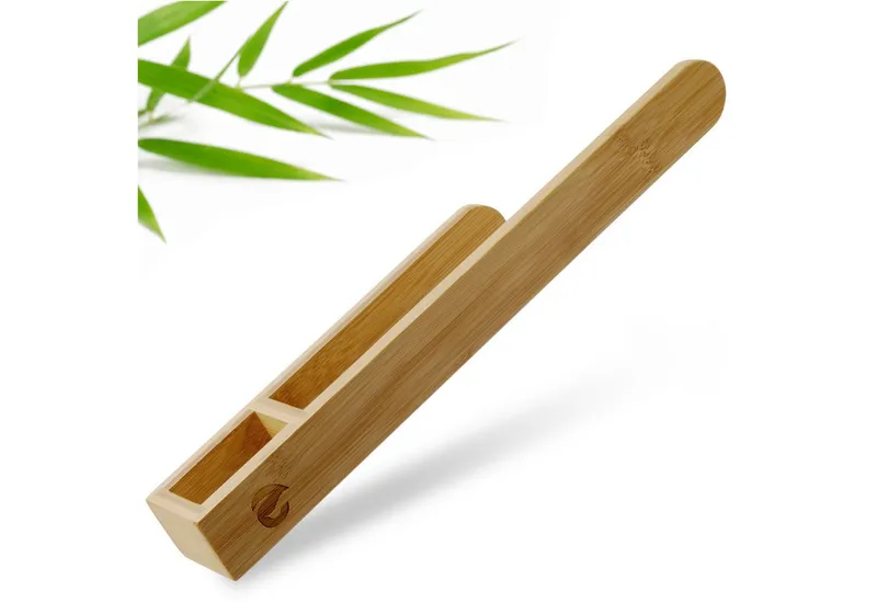 ECENCE Handtuchhalter Handtuchstange selbstklebend Holz Bambus ohne Bohren – Produktbild 1 von 5