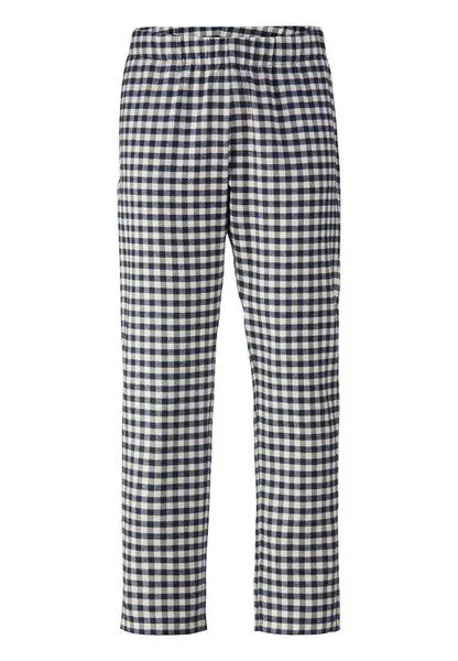 hessnatur hessnatur Flanell Schlafhose PURE COTTON aus Bio-Baumwolle mit TENCEL Lyocell, Mitternachtsblau, – Produktbild 3 von 4