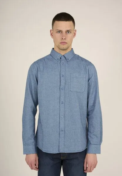 KnowledgeCotton Apparel KnowledgeCotton Apparel Flanellhemd- Elder Regular Fit - aus Biobaumwolle, Dunkelblau (dark denim), – Produktbild 2 von 2