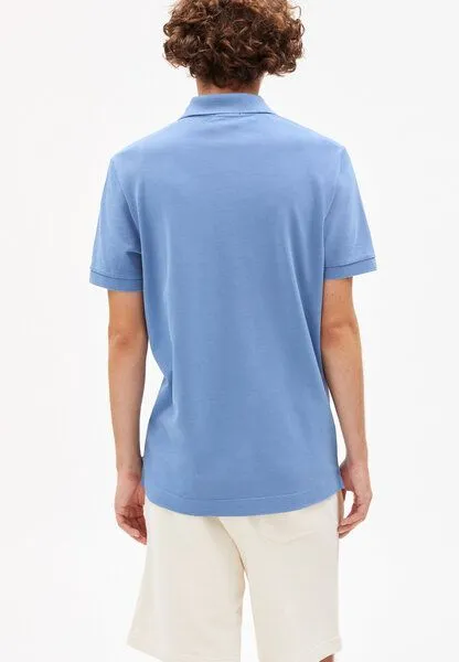 ARMEDANGELS ARMEDANGELS FAABAO - Herren Polo T-Shirt aus Bio-Baumwolle, Sky high, – Produktbild 2 von 4