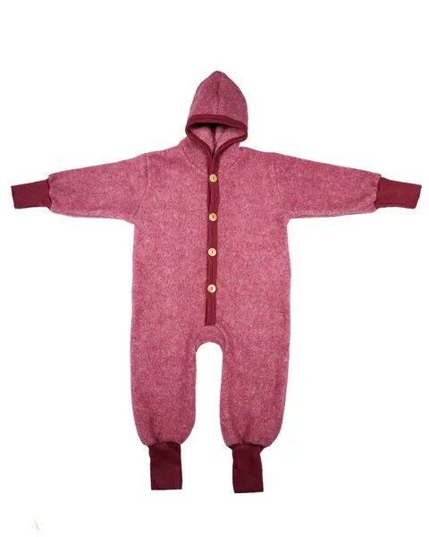Cosilana Cosilana Kleinkinder Fleece Overall kbT Schurwolle Bio Baumwolle, Weinrot melange, – Produktbild 1 von 1