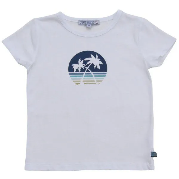 Enfant Terrible Enfant Terrible Kinder T-Shirt mit Palmendruck, Weiss, – Produktbild 1 von 2